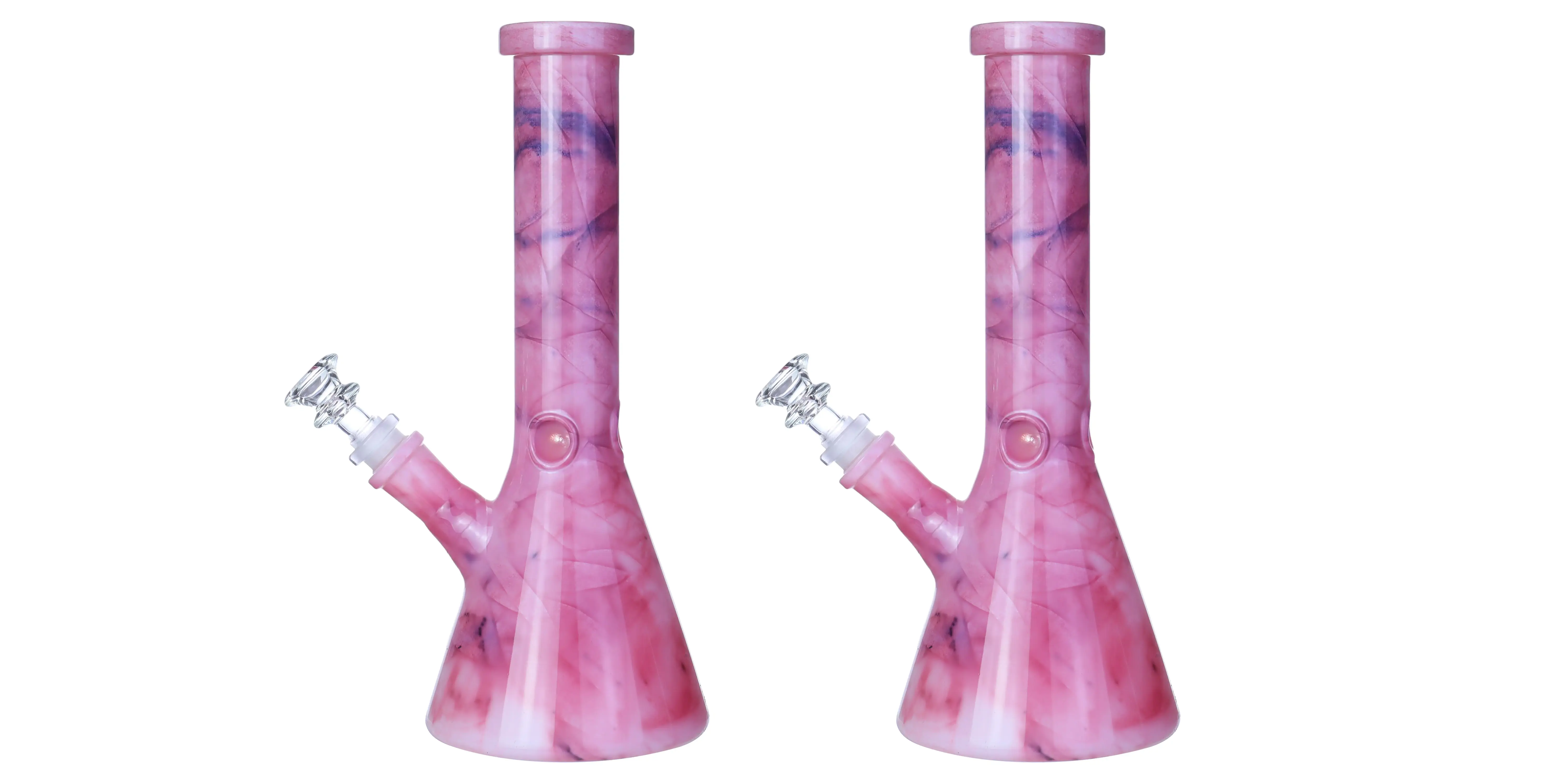 [T-1385-03] Clover Waterpipe Beaker Color Full 10Inch (Pink)