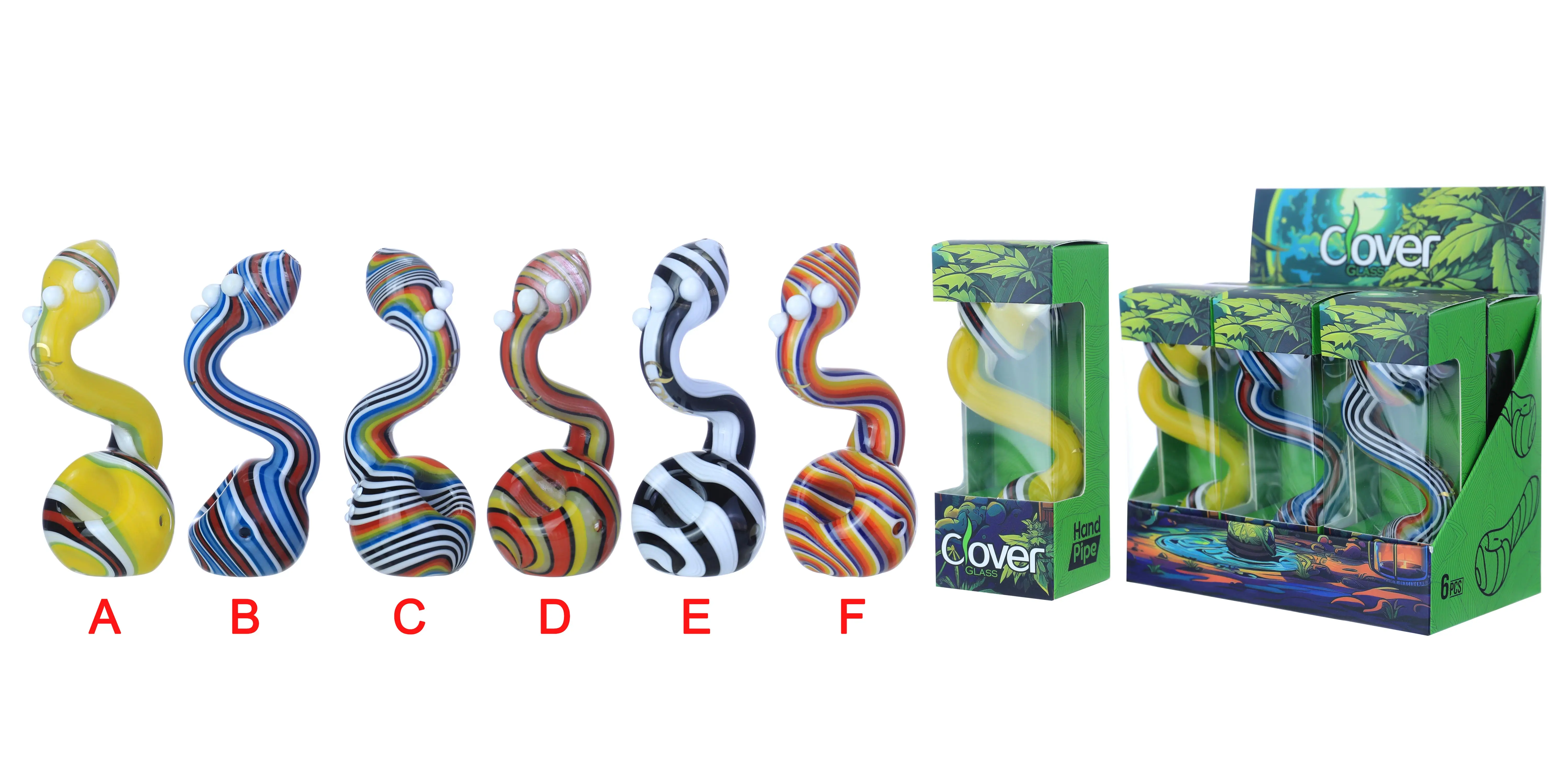 [T-1375-04] CLOVER HAND PIPE AMERICAN COLOR ROD 6PK DISPLAY (4Inch WPF-642)