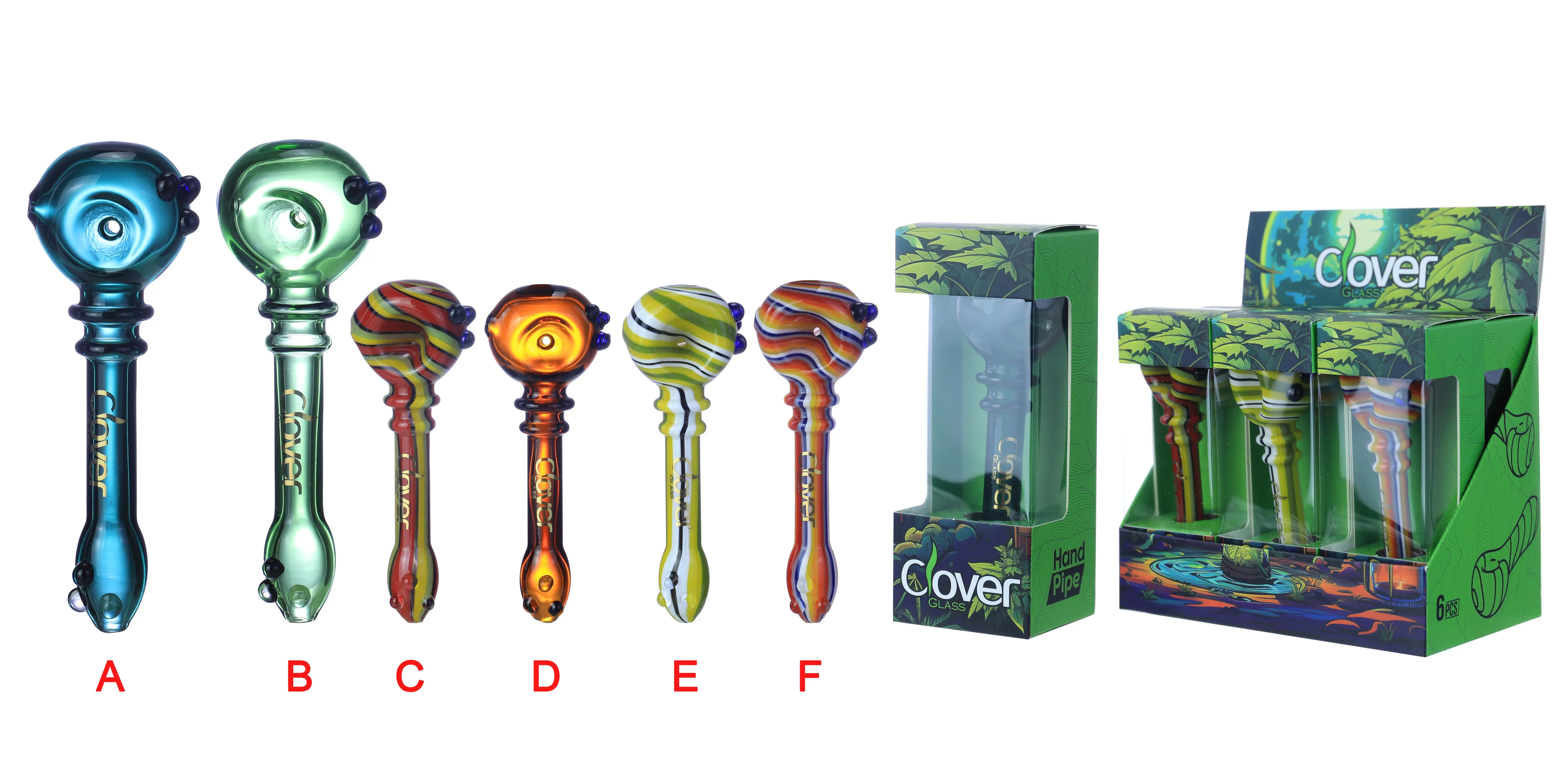 [T-1375-10] CLOVER HAND PIPE AMERICAN COLOR ROD 6PK DISPLAY (4.5Inch WPF-921)