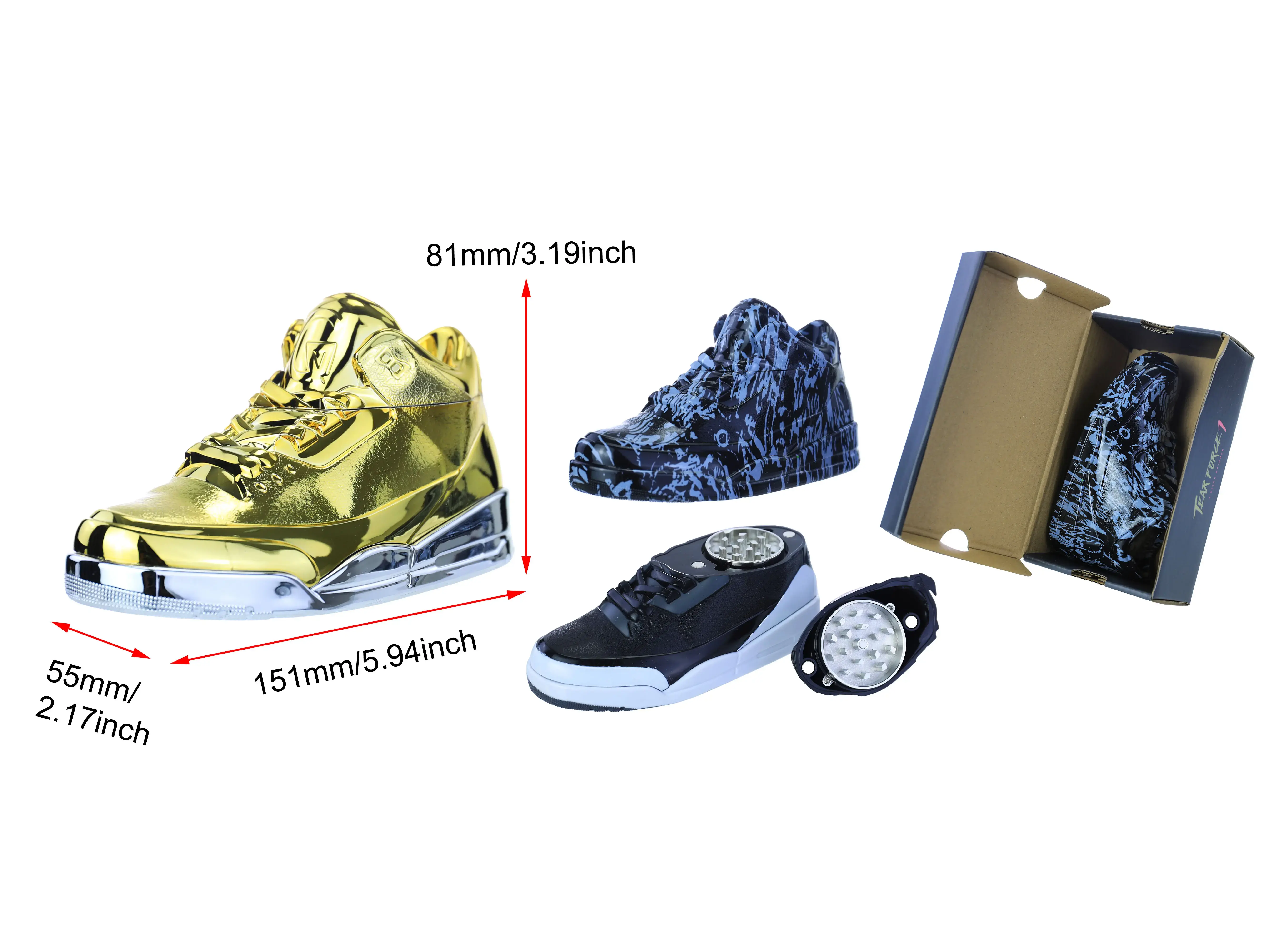 [T-1389-05] Clover Grinder Zinc Alloy  4 Part 6PC Display (GX-2482 151*55*83MM)