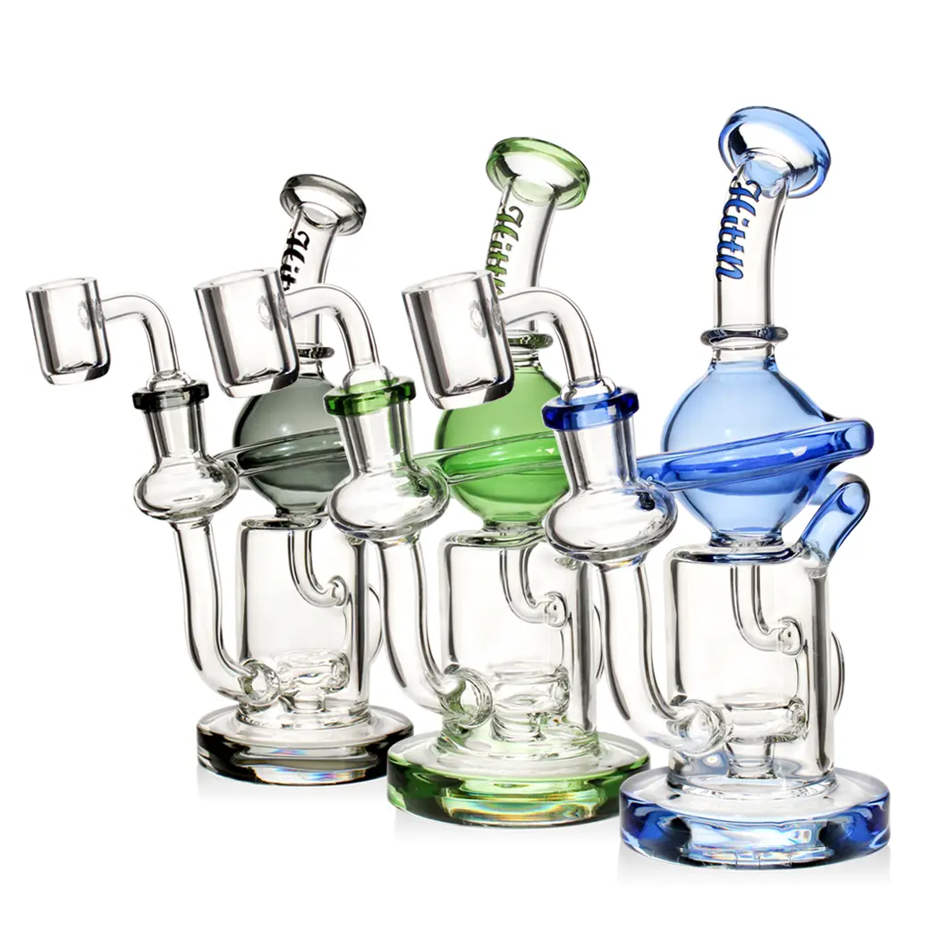 [T-1391-05] Hittn Glass Water Pipe 14mm Quartz Banger Glass DAB Rig  (HIT140)