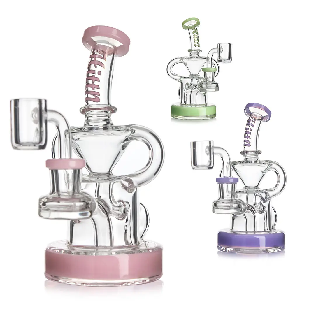 [T-1391-06] Hittn Glass Water Pipe 14mm Quartz Banger Glass DAB Rig  (HIT116)
