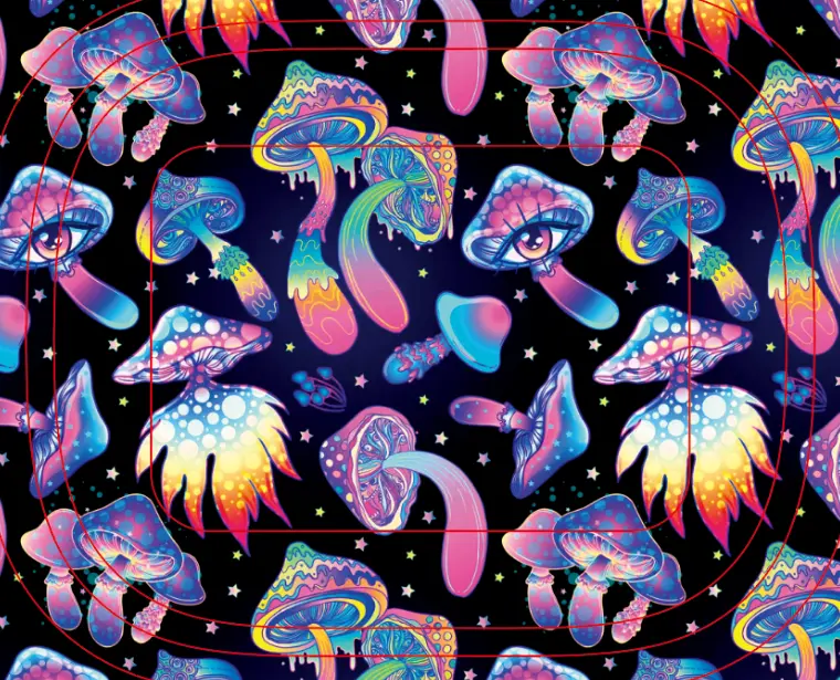 [T-1401-25] Rolling Tray18*14*1.5cm (Mushroon 2)