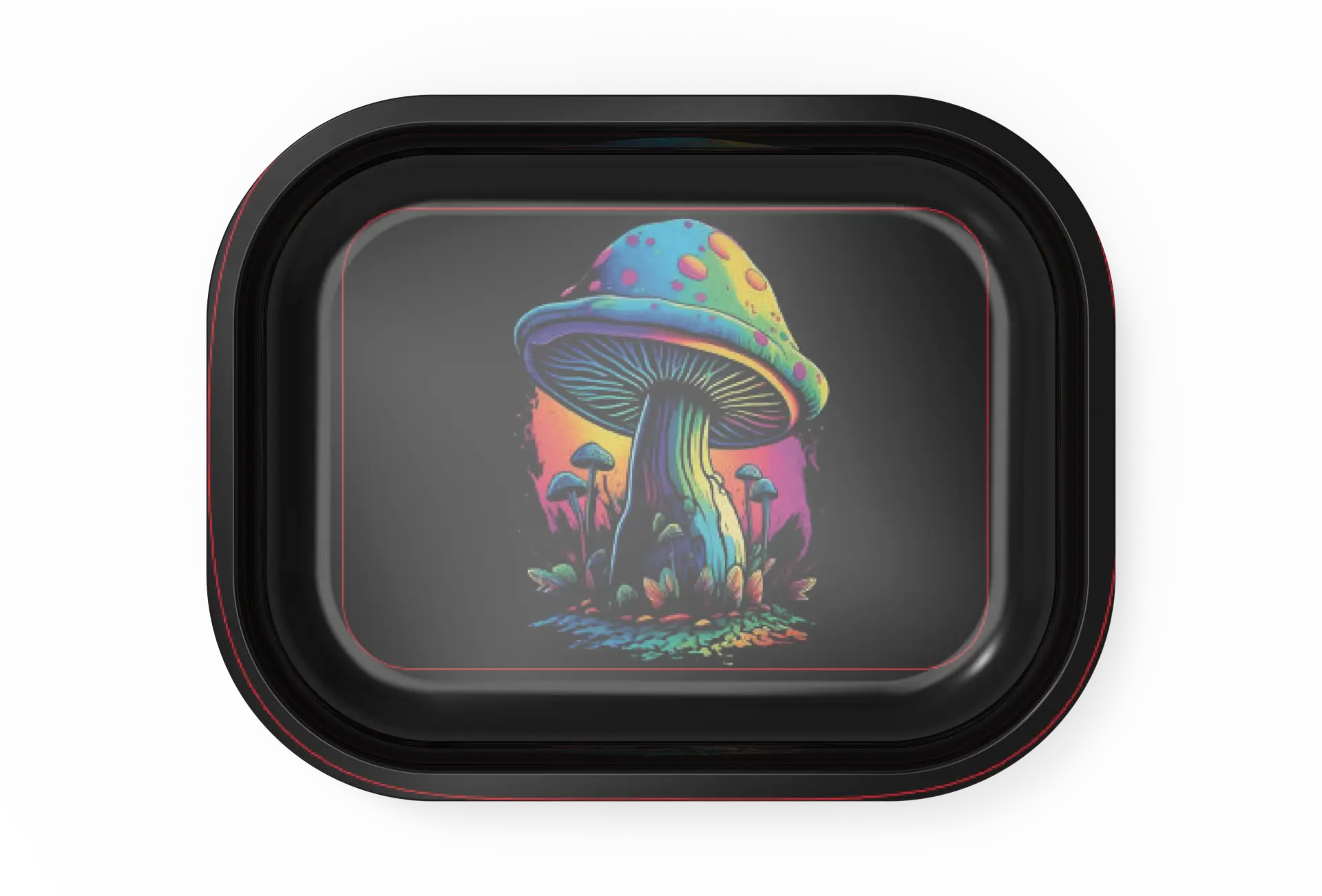 [T-1401-36] Rolling Tray18*14*1.5cm (Mushrooms)