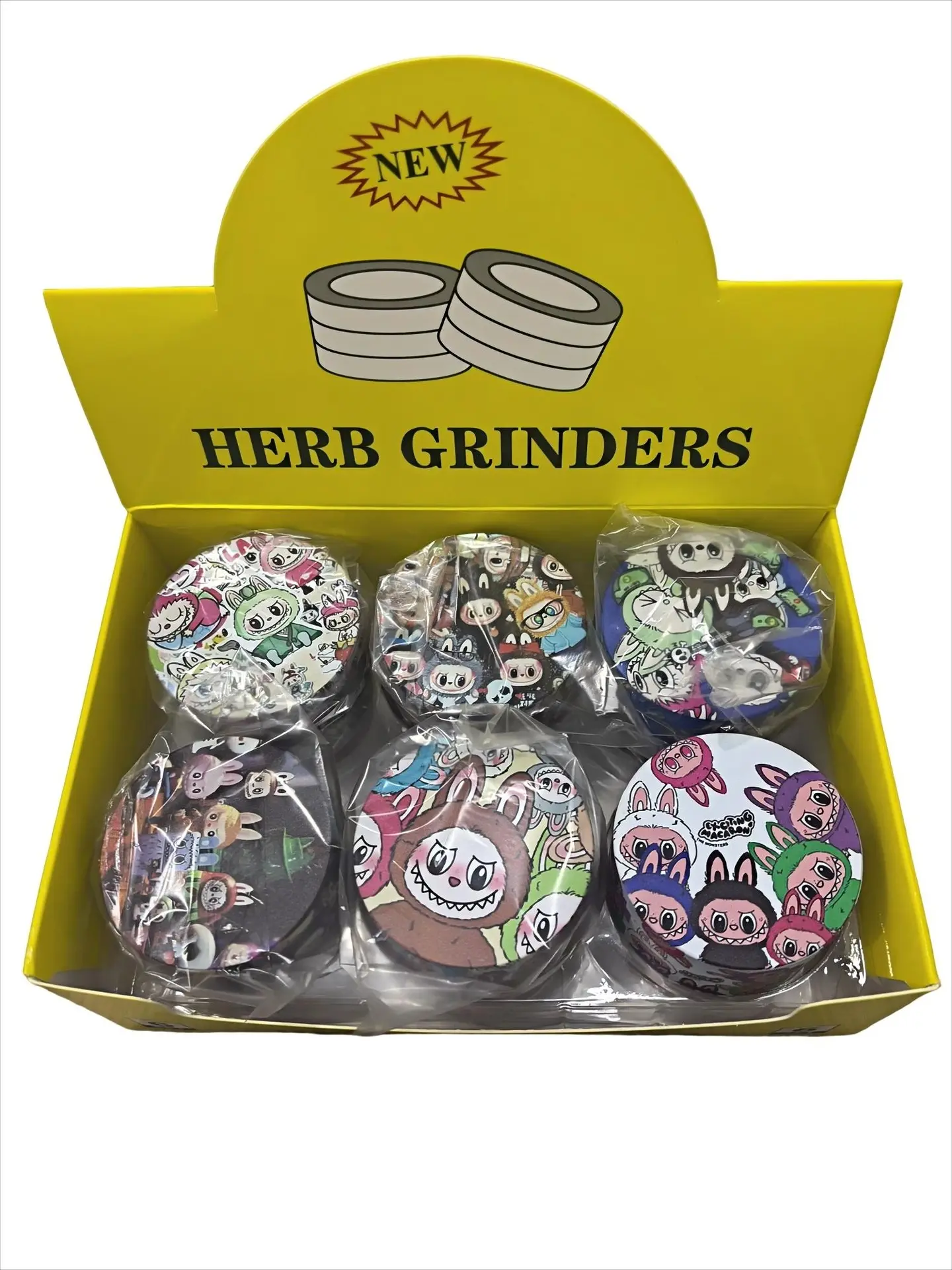 [T-1415-01] Labubu Grinder 6pcs Display (Design 1)