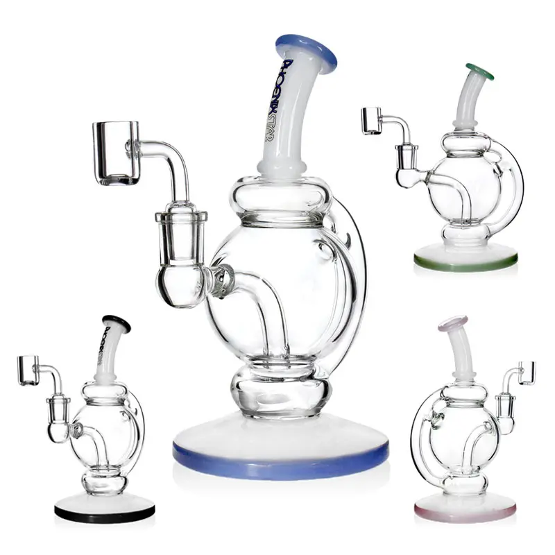 [T-1419-04] Phoenix Glass Water Pipe 14mm Quartz Banger Glass DAB Rig (HF409 8.3 Inch)