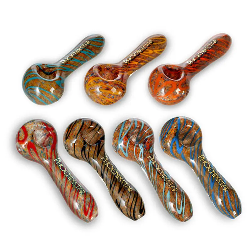 [T-1421-07] Phoenix Glass Handpipe (PGP128 4.5")