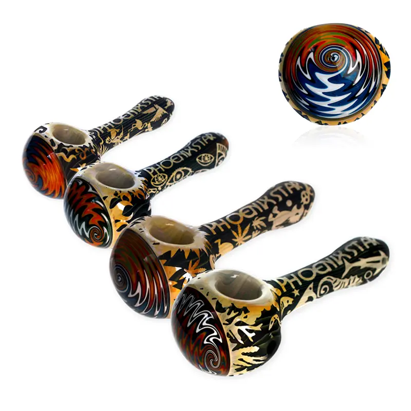 [T-1421-20] Phoenix Glass Handpipe (PGP60 4.5")