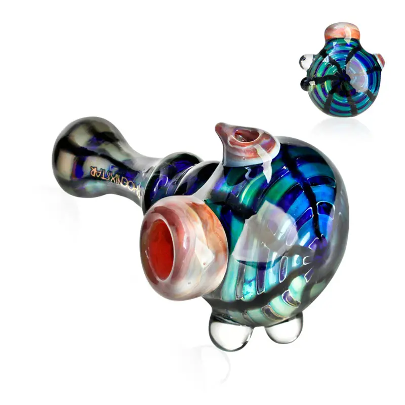 [T-1421-25] Phoenix Glass Handpipe (PGP73 4")