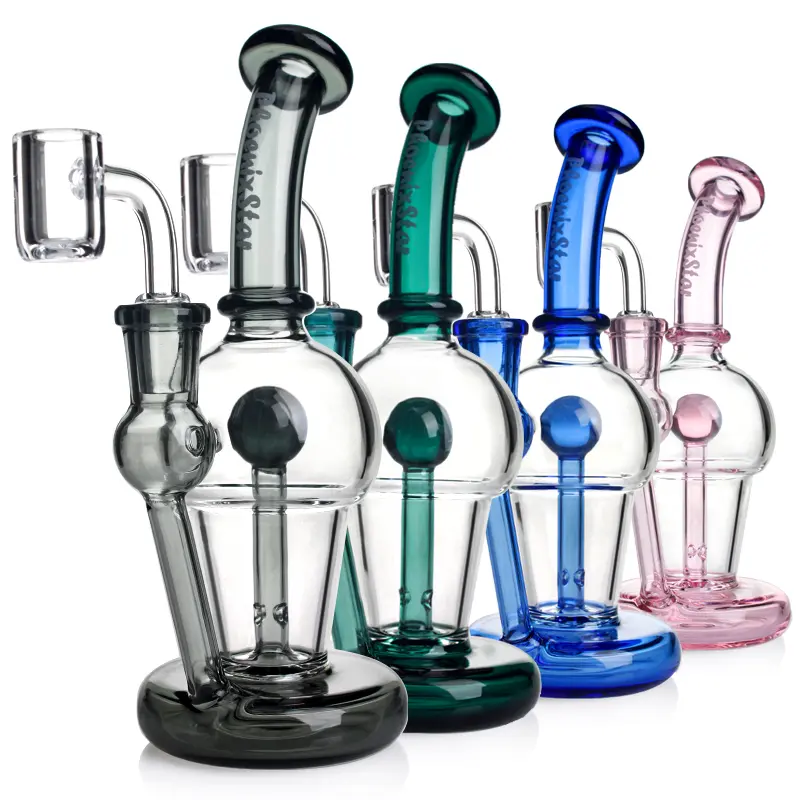[T-1419-05] Phoenix Glass Water Pipe 14mm Quartz Banger Glass DAB Rig (PHX804 7.5")