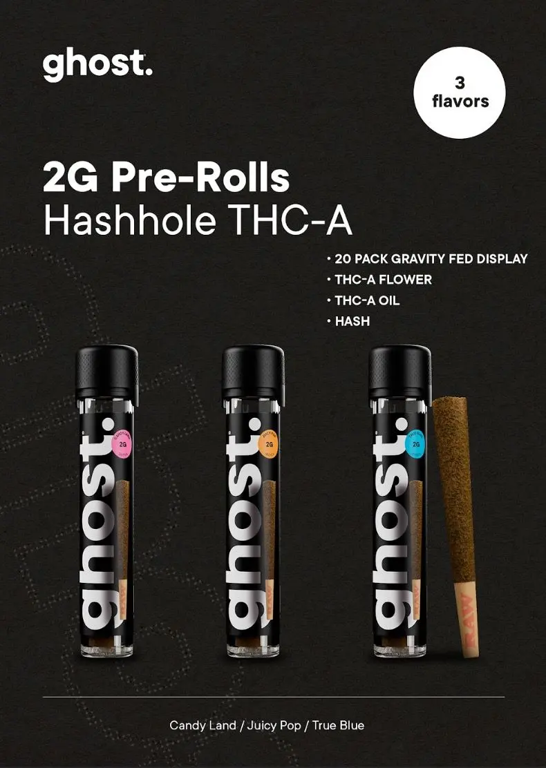 Ghost PreRoll Hashhole THC-A 20PK A display