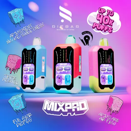 [T-1435-05] Rifbar Mixpro 40K Puff 18ML 5PK (Pink Slushy Ice)