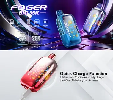 [T-1454-11] Foger BIT Pro 35K Disposable Kit 18ml 5PK (White Peach Raspberry)