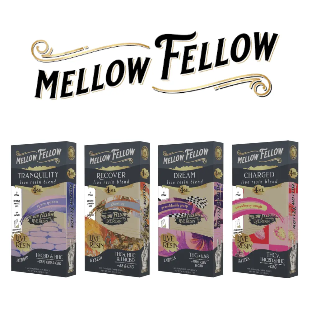 [T-1185-03] MELLOW FELLOW LIVE RESIN 4ML DISPOSABLE 6pk Box (Sour Diesel)