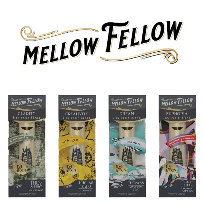 [Q-4321-10] Mellow Fellow 2ML Disposable live resin  6PK a Box (Green Crack)