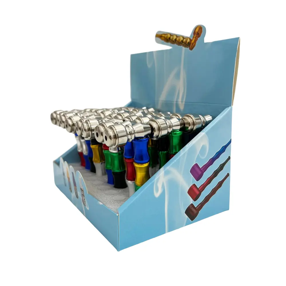 [T-1474-03] Metal Handpipe Display (HMP-003 25pcs/Display)