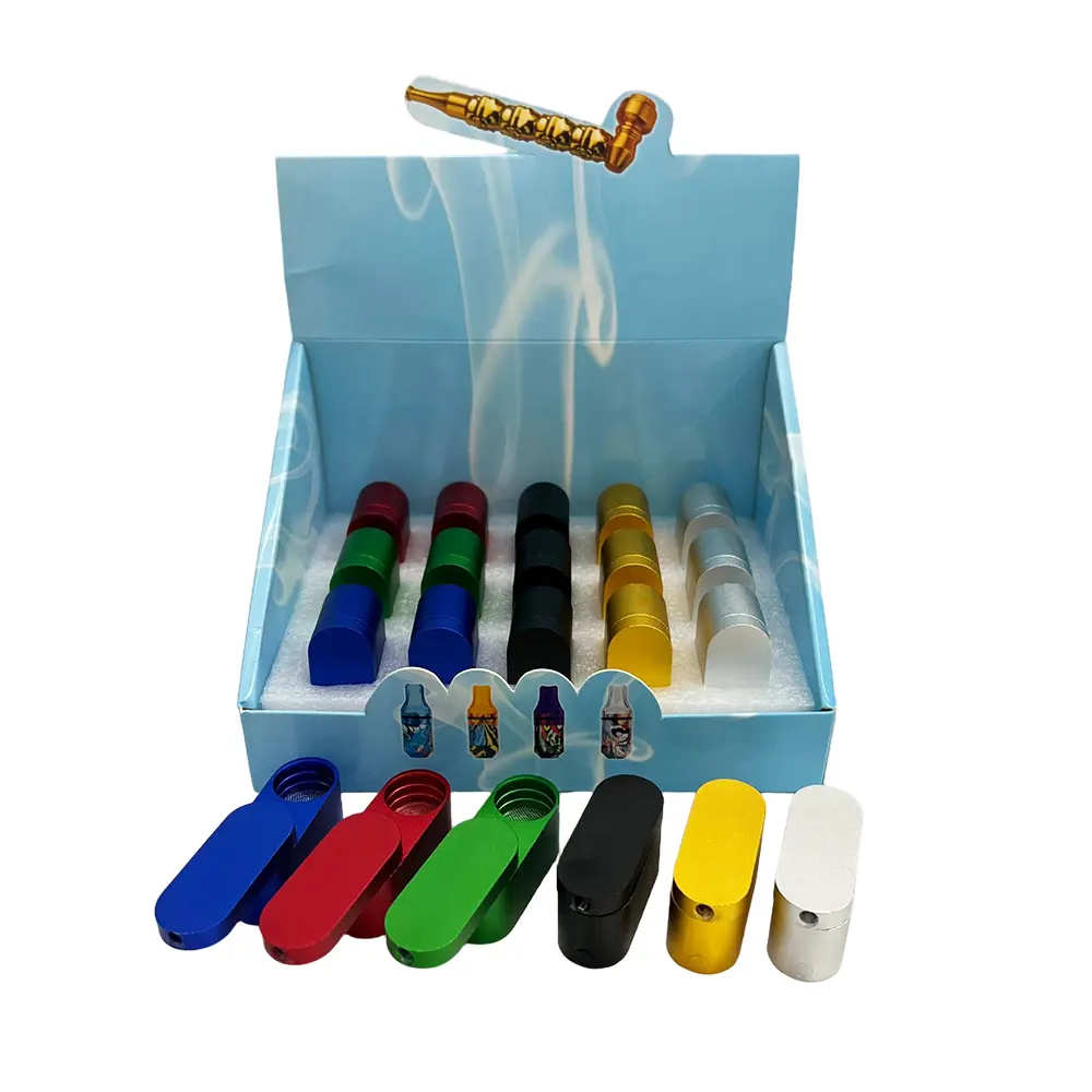 [T-1474-04] Metal Handpipe Display (HMP-004 12pcs/Display)