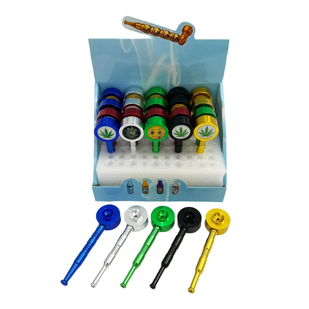 [T-1474-09] Metal Handpipe Display (HMP-010 25pcs/Display)