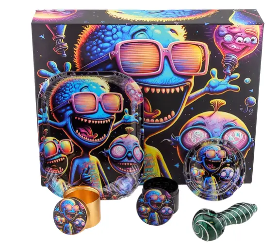 [T-1496-03] Window Box Glass  Smoking Pipe kit (Design 3)