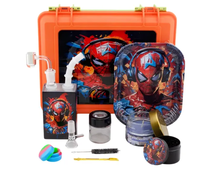 [T-1498-02] Smoking Kit Square Pot Scented  Candle Tote kit (Design 2)