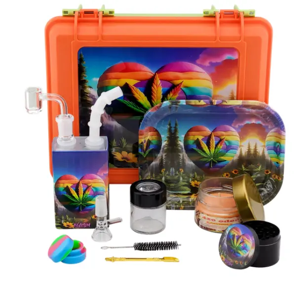 [T-1498-03] Smoking Kit Square Pot Scented  Candle Tote kit (Design 3)