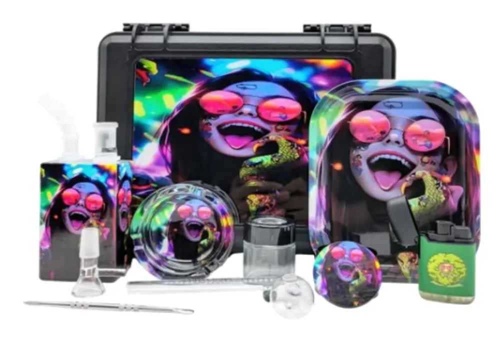 [T-1515-06] SUITECASE WITH JUICE BOX WATERPIPE  (Design 6)