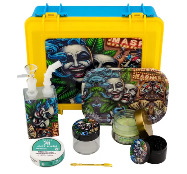 [T-1516-04] SUITECASE WITH JUICE BOX WATERPIPE W/ CANDLE (Design 2)