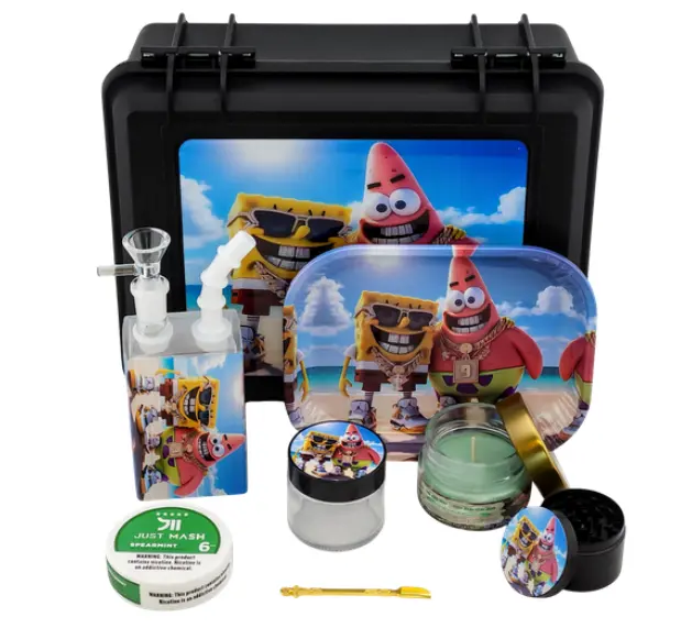 [T-1516-07] SUITECASE WITH JUICE BOX WATERPIPE W/ CANDLE (Design 7)