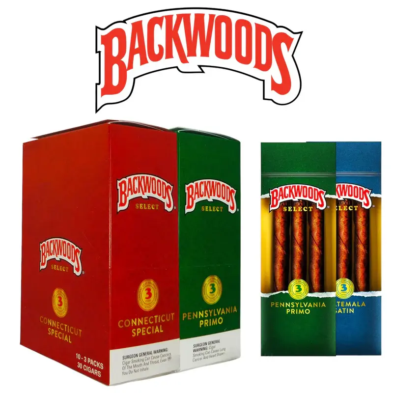 [T-1529-01] Backwoods Select Cigars 3PK - 10 / Display  (Connecticut)