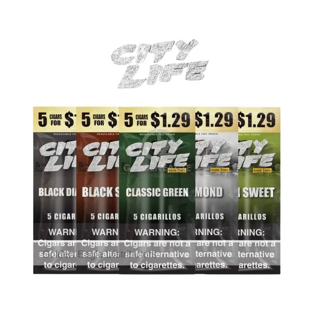 [T-1532-03] City Life Cigarillos 5 For $1.29 Display of 15 (Mix Berry)