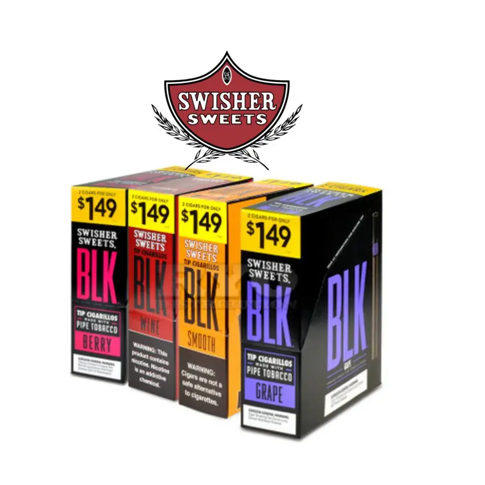 [T-1538-04] Swisher Sweet BLK 2 For $1.49 Display of 15 (wine)