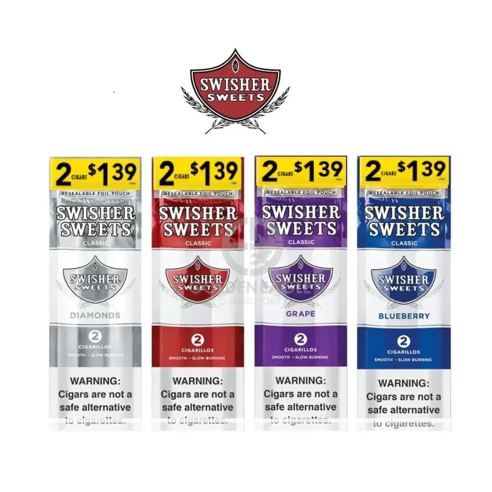 [T-1539-01] Swisher Sweet Cigarillos 2 For $1.39 Display of 30 (White Grape)