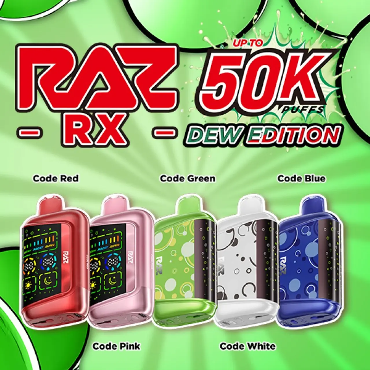 [T-1552-01] RAZ RX 50K Puff 5PK 19ML (Code Red)