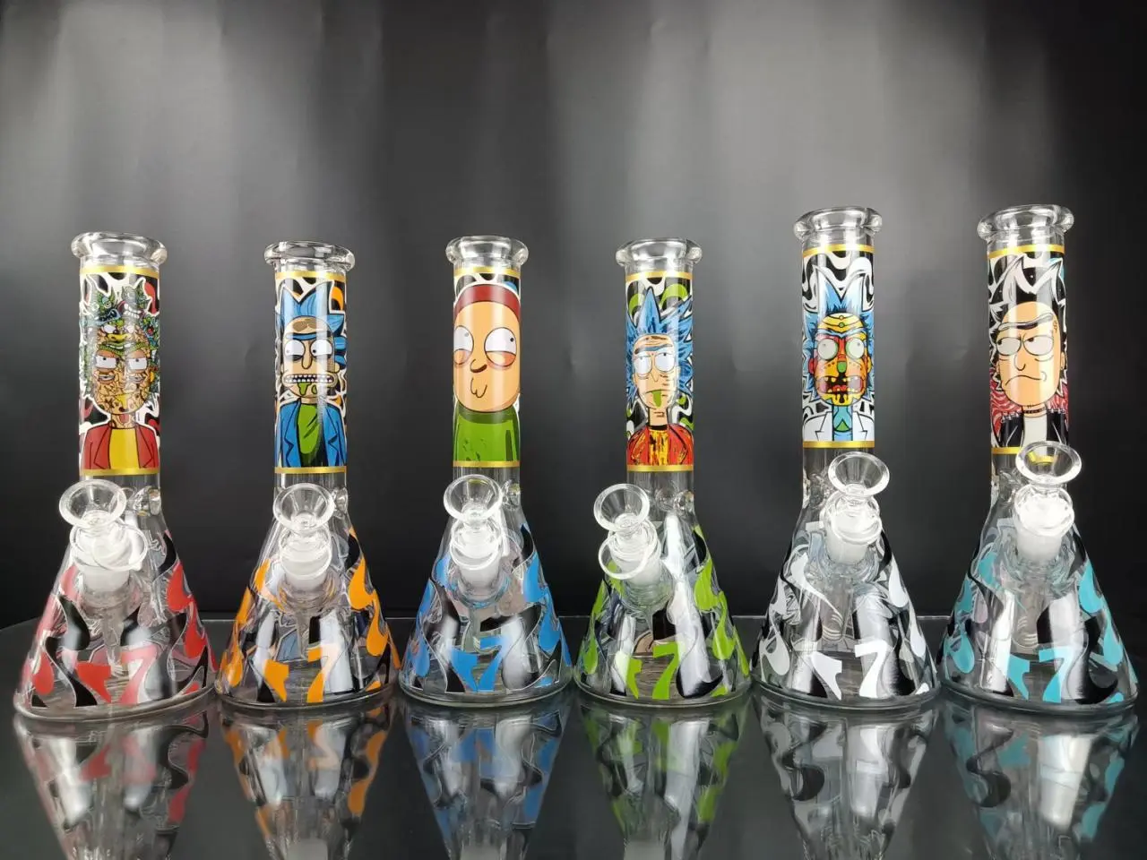 [T-1556-07] Waterpipe 10 Inch Printed Design  (HGB-A07)