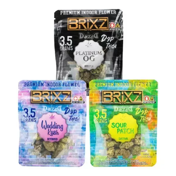[Q-4836-03] Brixz Flower 3.5G THC-A D9P  10Ct a Box (Wedding Kush (Hybrid))