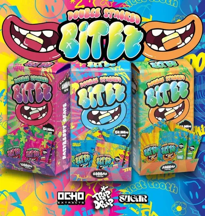 [10148-03] BITEZ GUMMY Single  60PK D8+D9+THCP (Cherry Mango / Strawberry Watermelon)