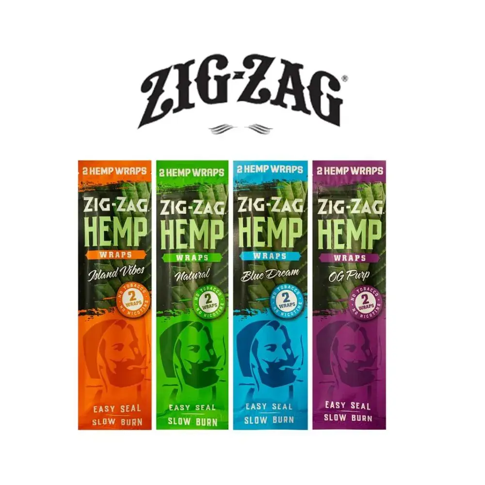 [T-1567-03] Zig-Zag HEMP Wraps 2pk Display of 25 (OG PURP)