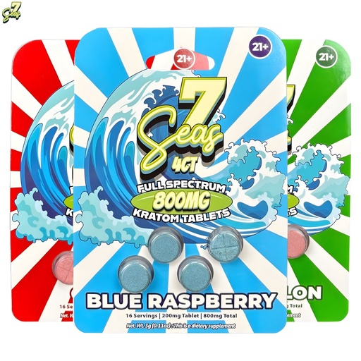 [T-1594-05] 7 Seas Full Spectrum Kratom 800MG 10PK (Cherry)