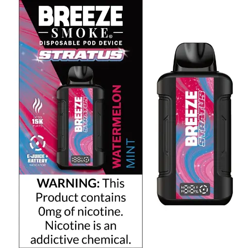 [T-1597-04] BREEZE PRO 15k PUFF DISPOSABLE VAPE 20ML (Strawberry Watermelon)