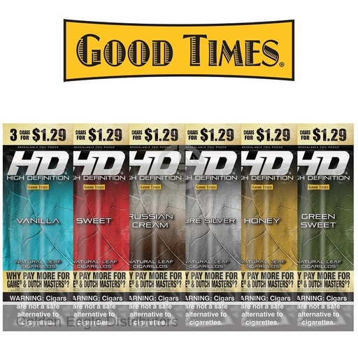 [T-1613-02] Good Times High Definition $1.29  Cigarillos 15PK (Classic Green)