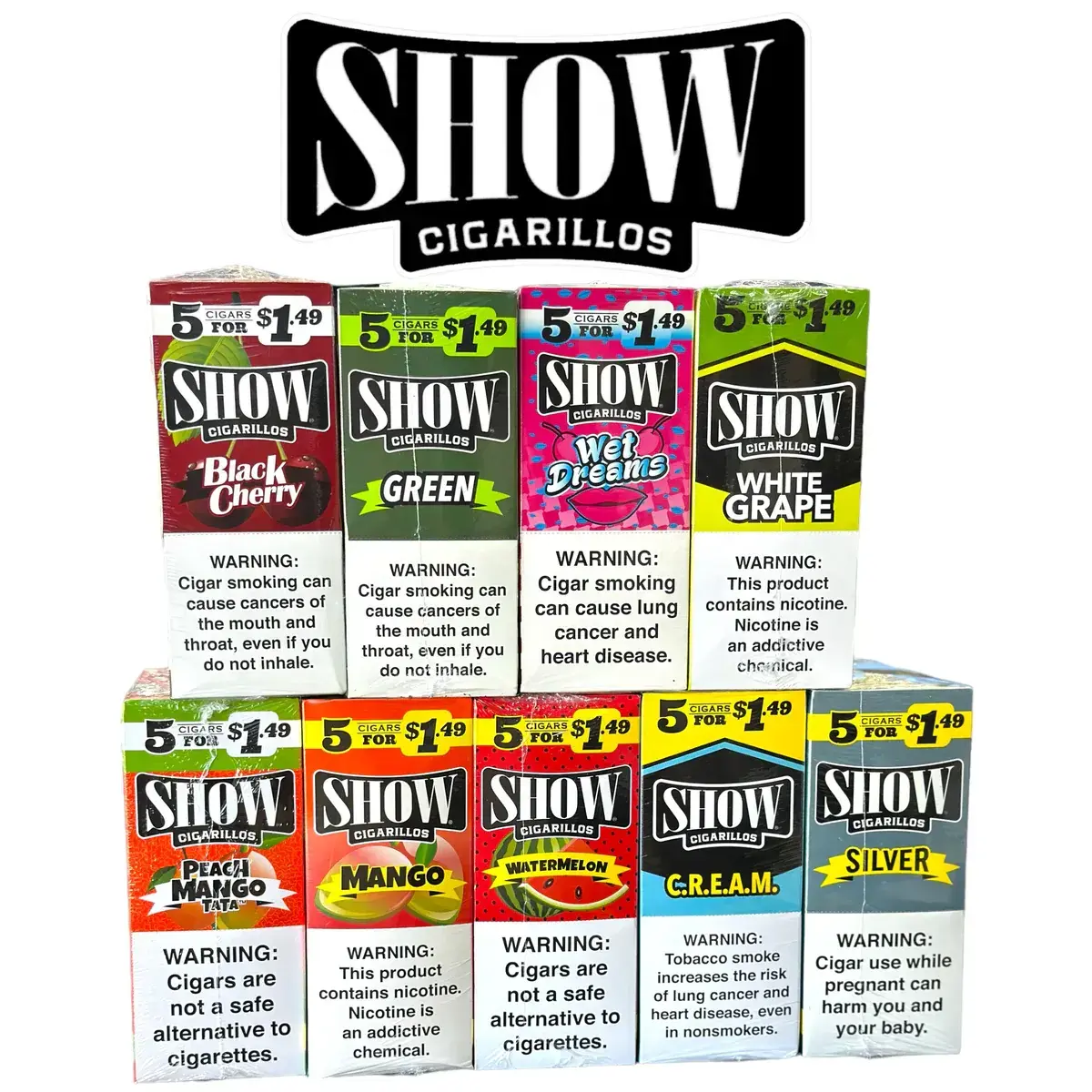 [T-1618-02] SHOW 5/$1.49 Cigarillos (Black Natural)