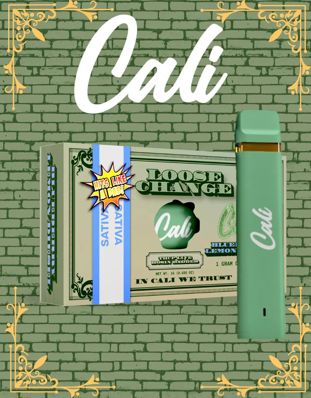 [T-1588-10] Cali Extract Loose Change THC-P Live Resin 1G Disposable 6PK (Rockstar)