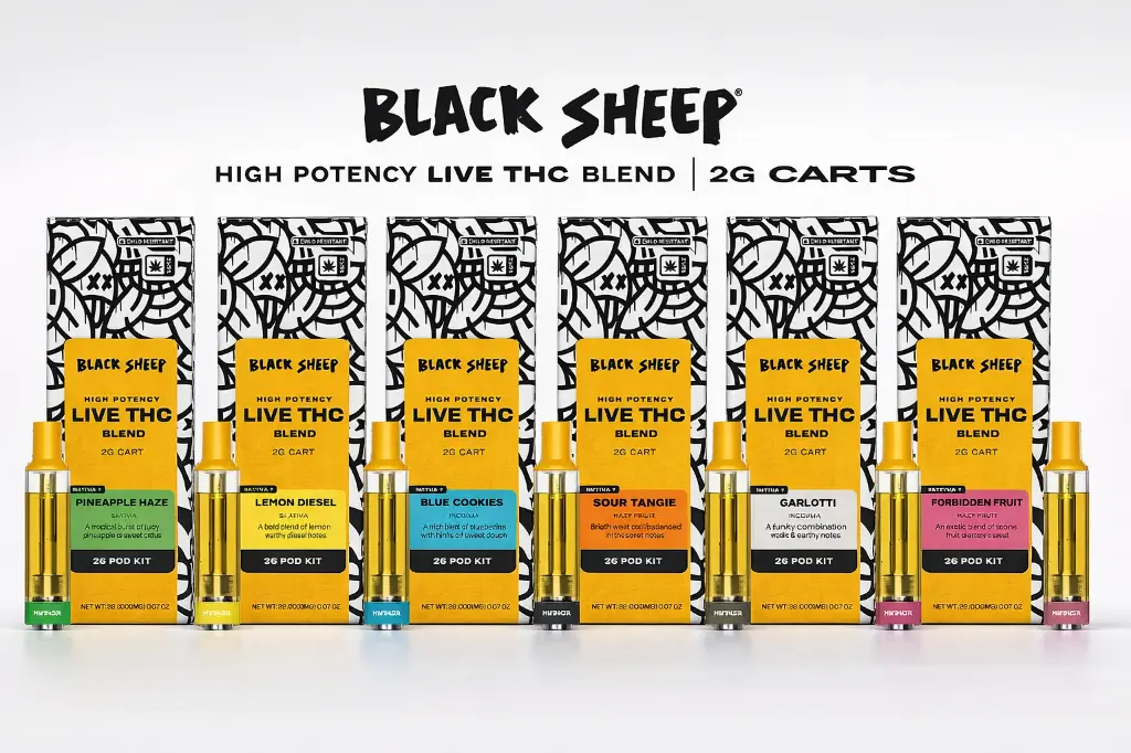 Black Sheep Live THC Blend Vape Cartridge 2g 12ct