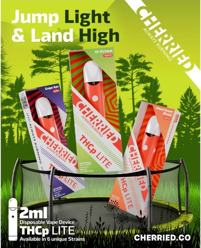 [T-1647-02] Cherried Disposable 2ML THC-P Max 6PK (Afgoo (Indica))