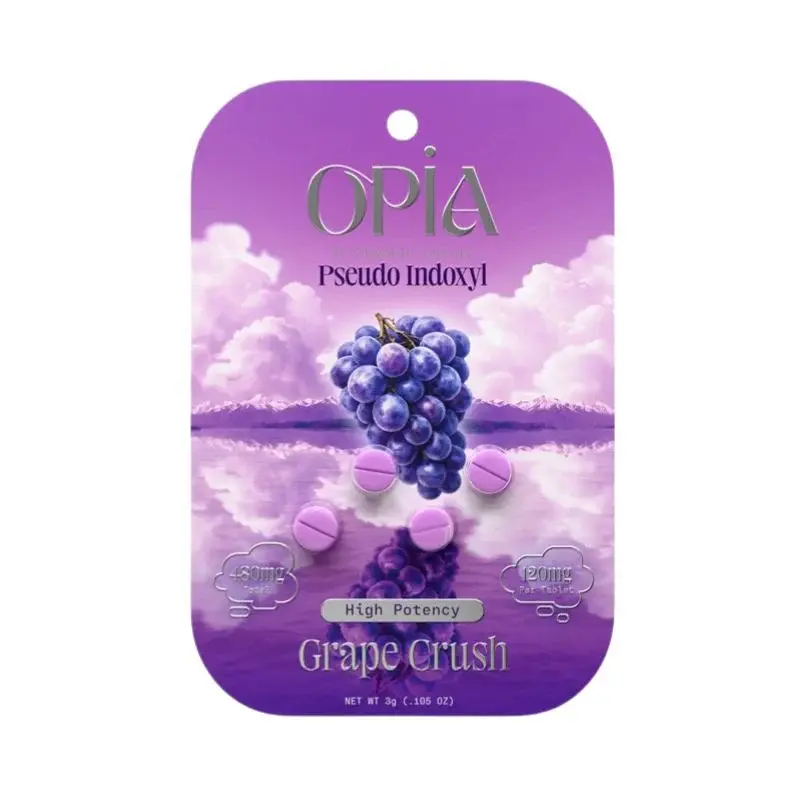 [T-1653-06] OPIA 7-HYDROXYMITRAGYNINE 4 TABLETS 120MG PER TABLET BOX OF 10 Pseudo Indoxyi (Grape Crush)