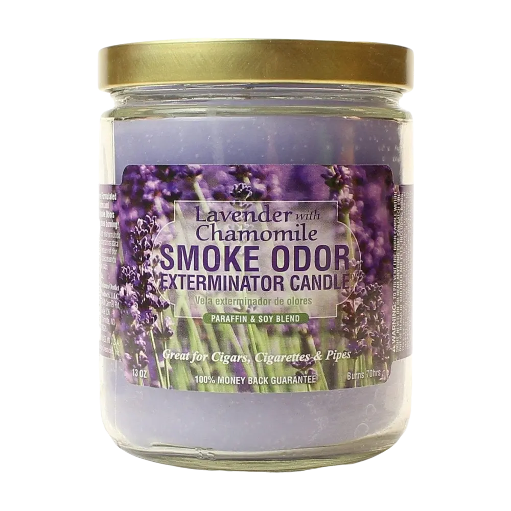 [Q-3568-15] SMOKE ODOR CANDLE 13OZ (Lavender & Chamomile)