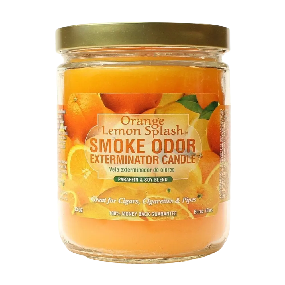 [Q-3568-16] SMOKE ODOR CANDLE 13OZ (Orange Lemon Splash)