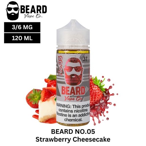 [Q-3668] THE BEARD NO. 05 0.6% 120ML (STRAWBERRY CHEESECAKE)