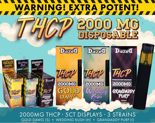 DAZED THCP 2G DISPOSABLE 5PK a Box