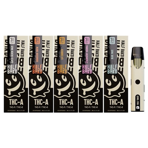 HALF BAK'D THC-A 3GRAM DISPOSABLE 5pk Box